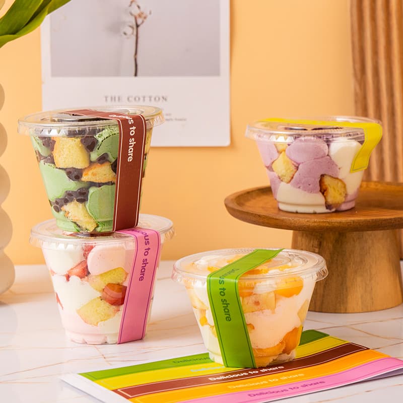 Mini Cake Cup Box Packaging Transparent Plastic Baking Coffee Mousse Pastries Dessert Cup with Lid for Online Sales And Export