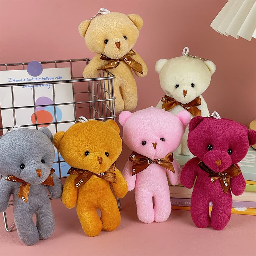 Cute Little Bear Plush Pendant Teddy One-Piece Bear Doll Wedding Toss Gift Street Stall Supply Wholesale