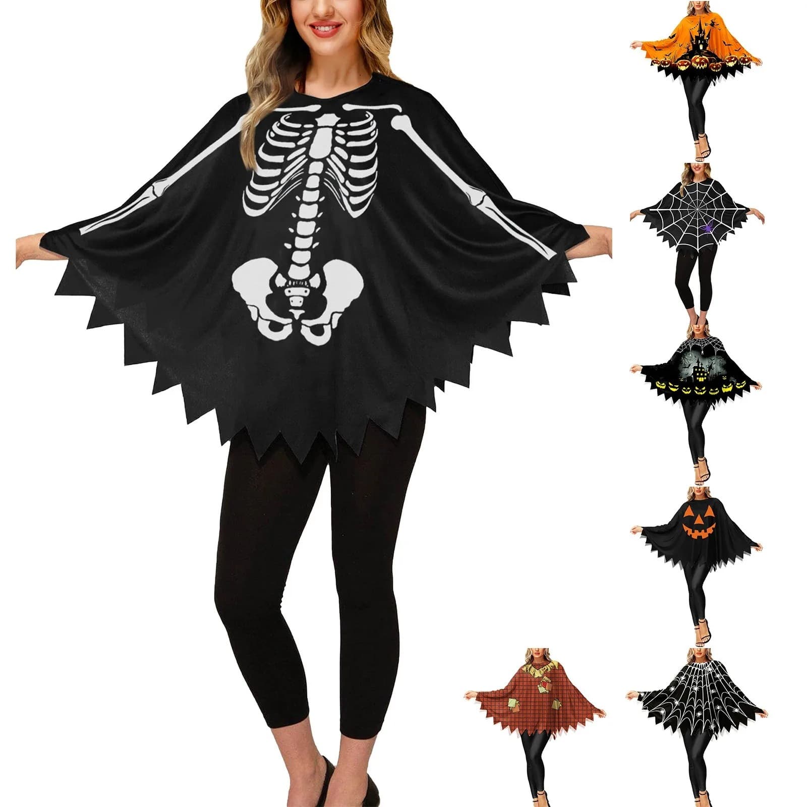 Adult Scarecrow Cape Women Men Fun Pumpkin Cape Costume Accessories Halloween Cosplay Props