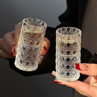 Simple Luxury Embossed Glass Wine Glass, Transparent One-Shot Glass, Shot Glass, Thickened Whiskey Glass, Small Wine Glass