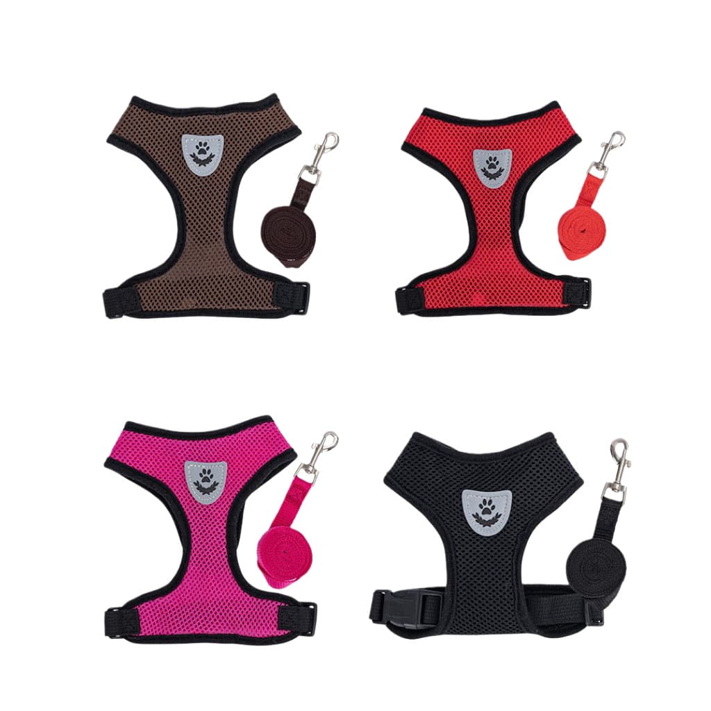 Dog leash, pet mesh harness, all-season, vest-style, chest harness, dog walking leash manufacturer wholesale.