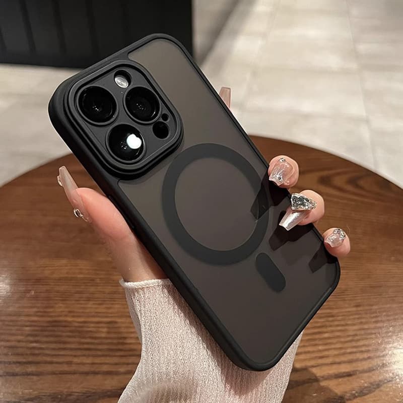Apple 15 Phone Case Frosted Skin Texture Compatible with iPhone14 Built-in Lens Film 13ProMax Magnetic Protective Case