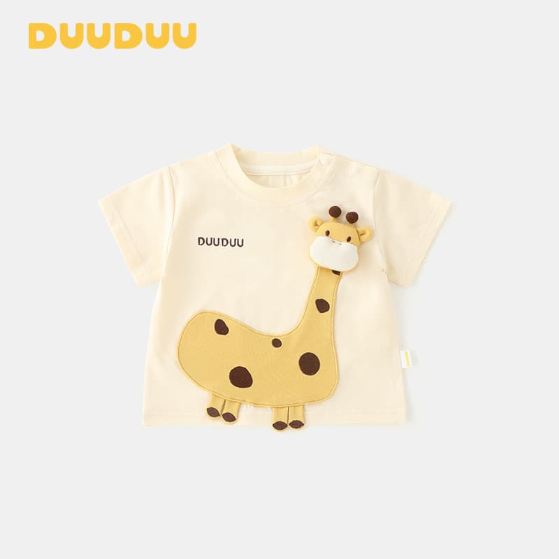 DUUDUU Giraffe Summer Children's Clothing Thin Baby Girl Short-Sleeved Tops Baby Clothes Category A Boys T-Shirt