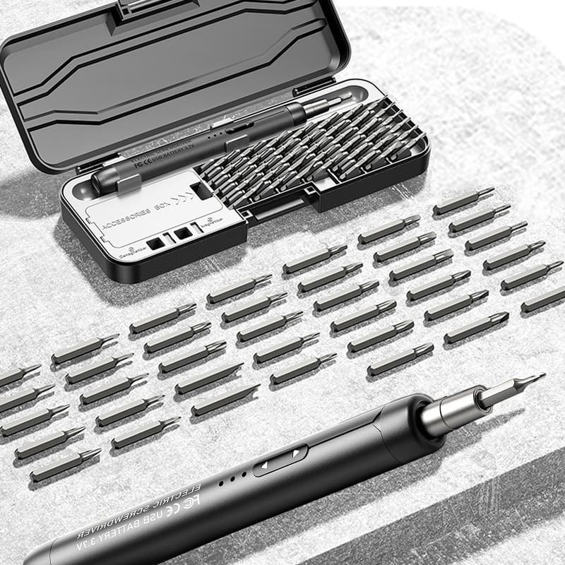 46-in-1 Mini Electric Screwdriver Long-Lasting Battery Quiet Rechargeable Portable Home Repair Tool Kit