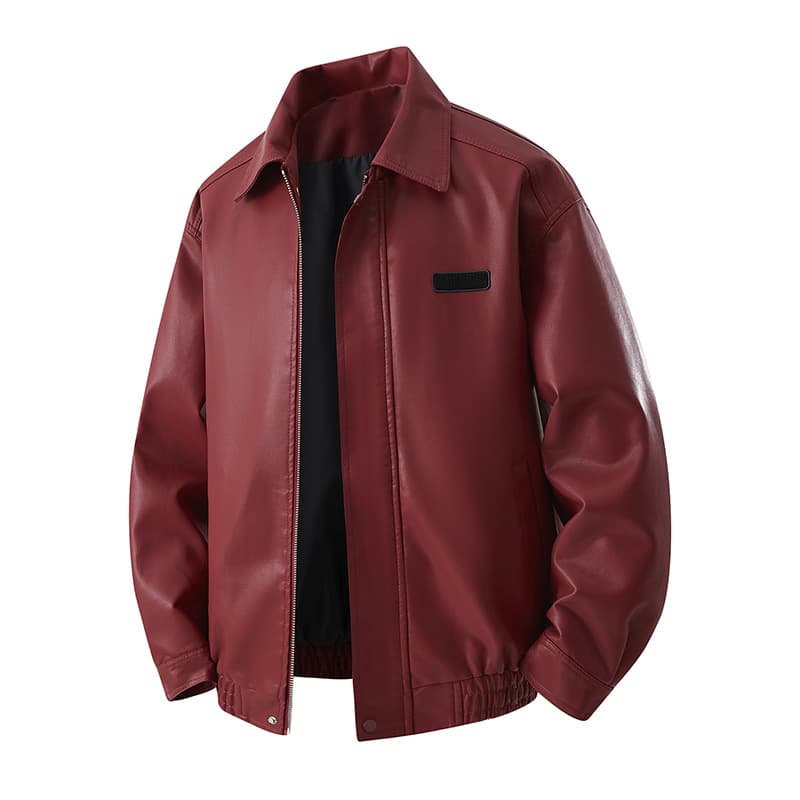 Price controlled at 168 yuan L-8XL PU leather jacket men's trendy cool handsome jacket American retro turn-down collar motorcycle wear