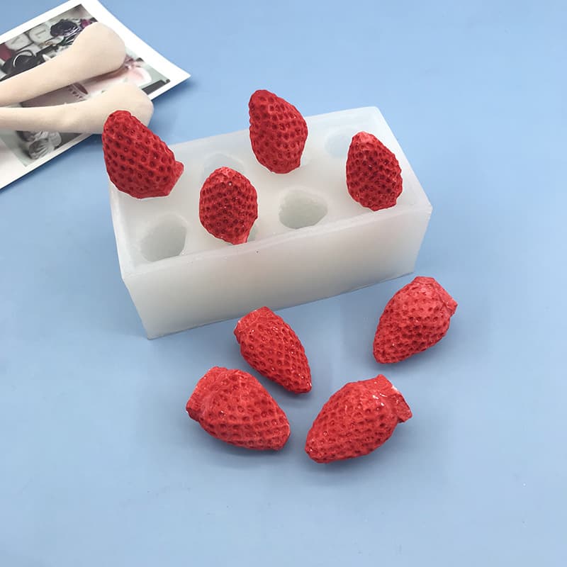 Strawberry Silicone Mold 3D Strawberry Mousse Cake Mold Handmade DIY Scented Candle Silicone Mold