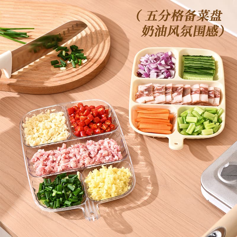 Wall-mounted prep tray for hot pot dipping sauces, soy sauce, and side dish organization, kitchen partitioned small dish tool
