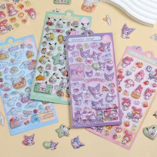 Japanese-Style Cartoon 3D Fun Stickers Kids Decorative Stickers 3D Stickers Cute Embossed Stickers Girl Decoration