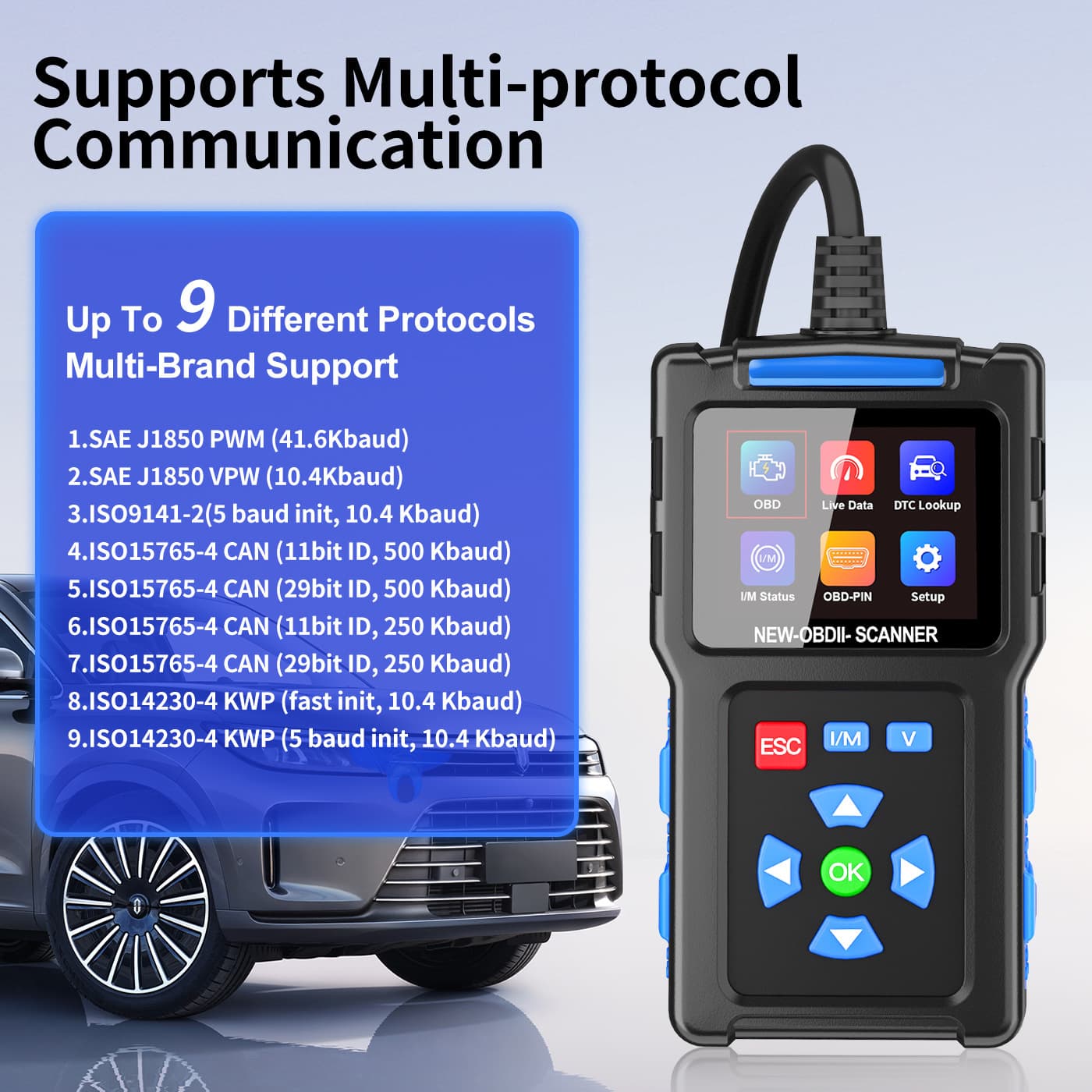 New JDiag T200 OBD2 Scanner Car Diagnostic Tool Auto Engine I/M Readiness Tester
