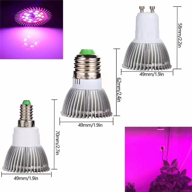 E27/E14 socket 18W/28W wide voltage 110V-265V full-spectrum plant light for succulents, flowers, and fruits