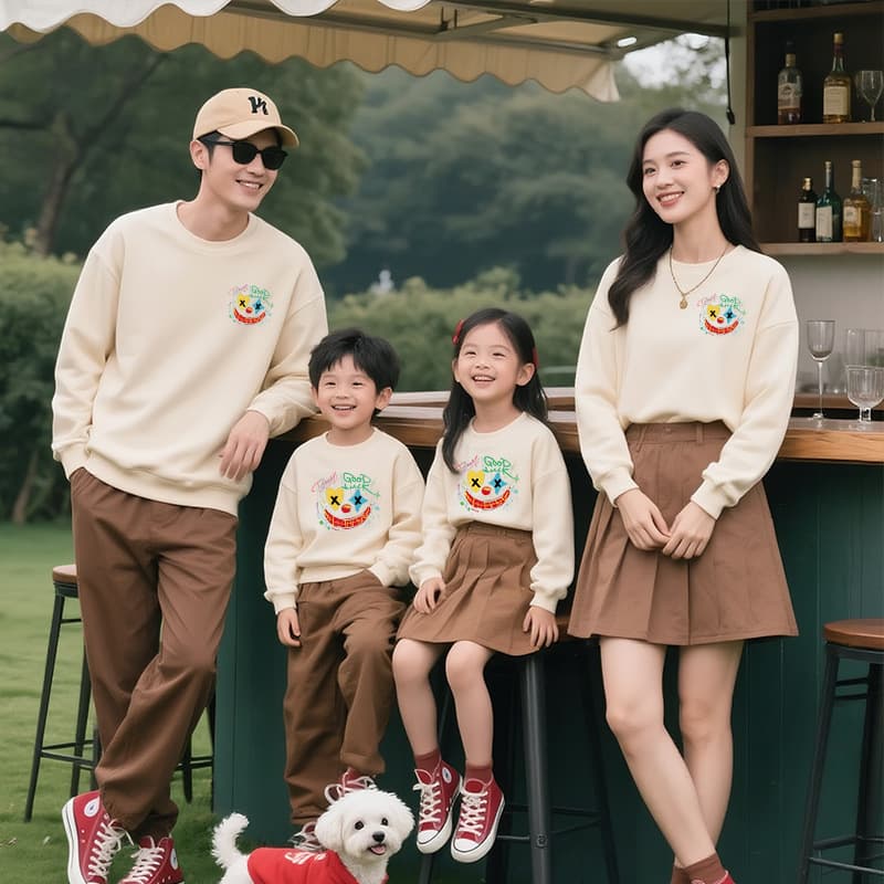 Street Fashion Hip-Hop Family Clothing, New Autumn Style, Special Mother-Child and Mother-Daughter Clothing, Family Clothing for a Family of Three, Children's Sweatshirts