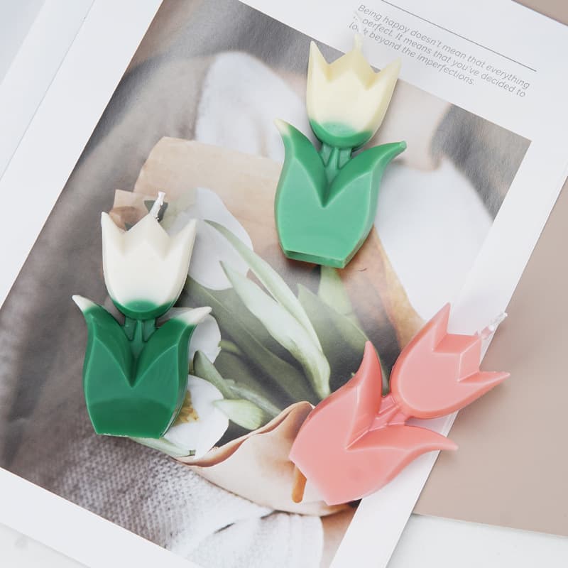 Handmade DIY Acrylic Plastic Mold Tulip Aromatherapy Candle Simulated Flower Shape Irregular Modern Simple Style Transparent