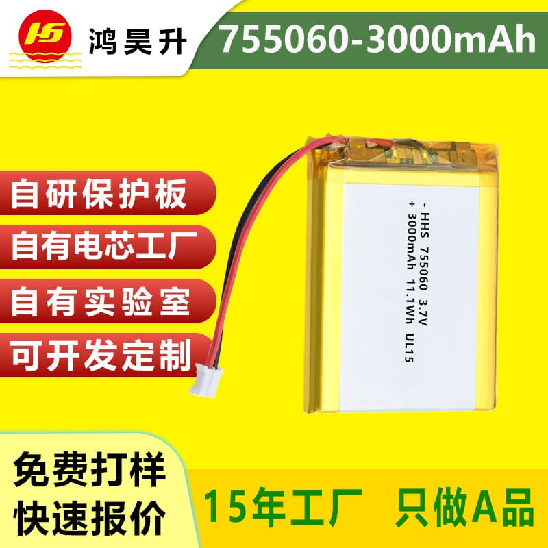 755060 polymer lithium battery 3000mAh car vacuum cleaner air purifier soft pack lithium battery