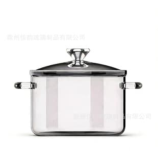Borosilicate Glass Soup Pot Heatable Transparent Stew Pot Open Flame Household Soup Pot Glass Milk Pot Health Pot