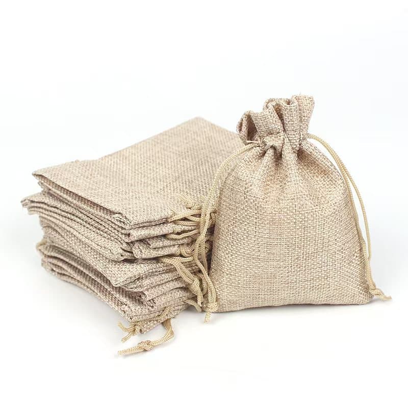 Stock Jute Bag - Antique Bracelet Dustproof Storage Double-Drawstring Hemp-like Pouch