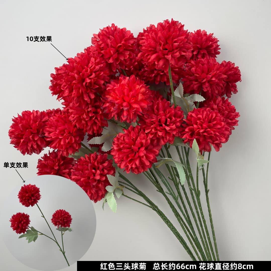 Wedding Floral Arrangement Red Flower Material Background Decoration Artificial Rose and Eucalyptus for Indoor Living Room Decor