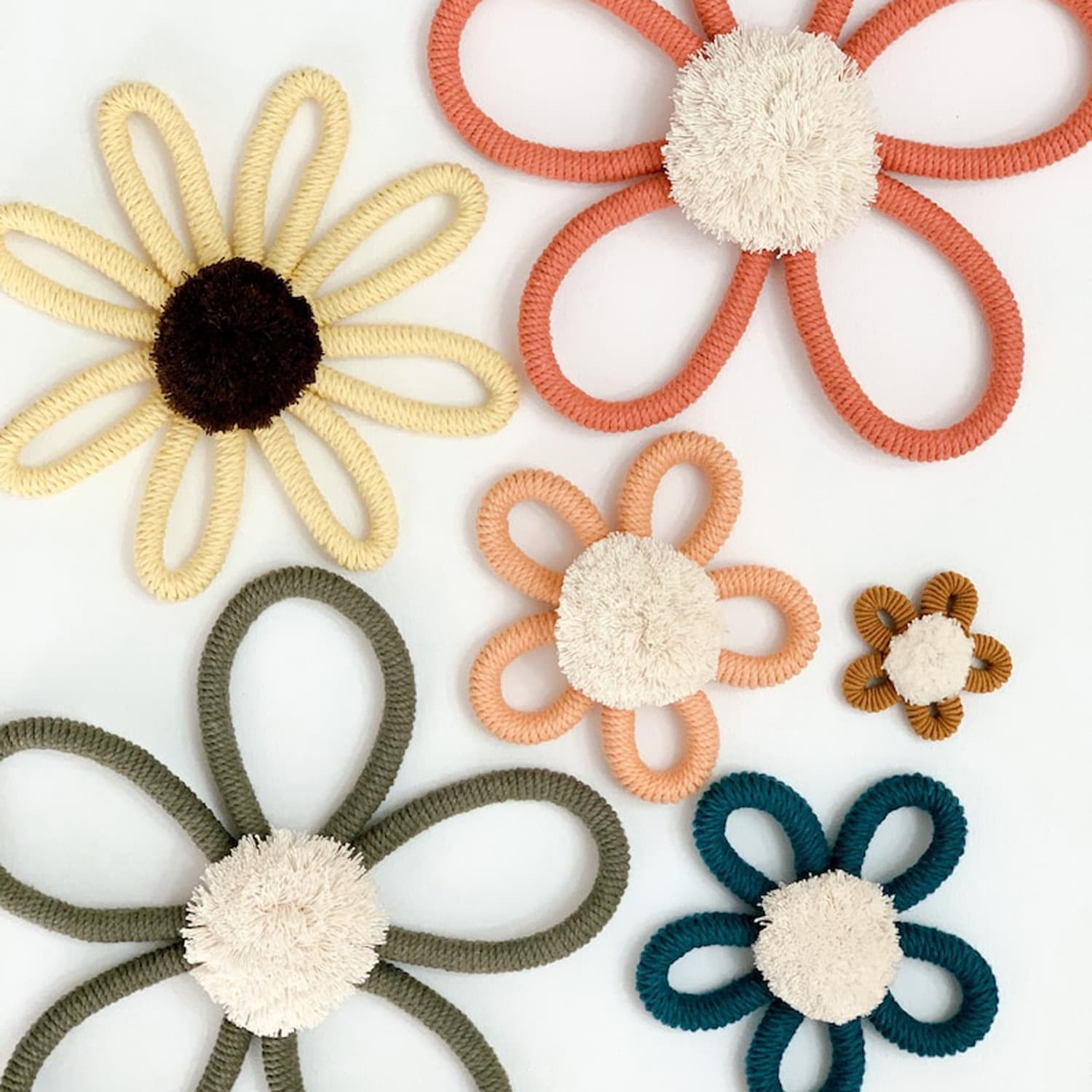 Bohemian children's room decoration daisy flower braided lace wall hanging home girl baby child wall decoration flowers