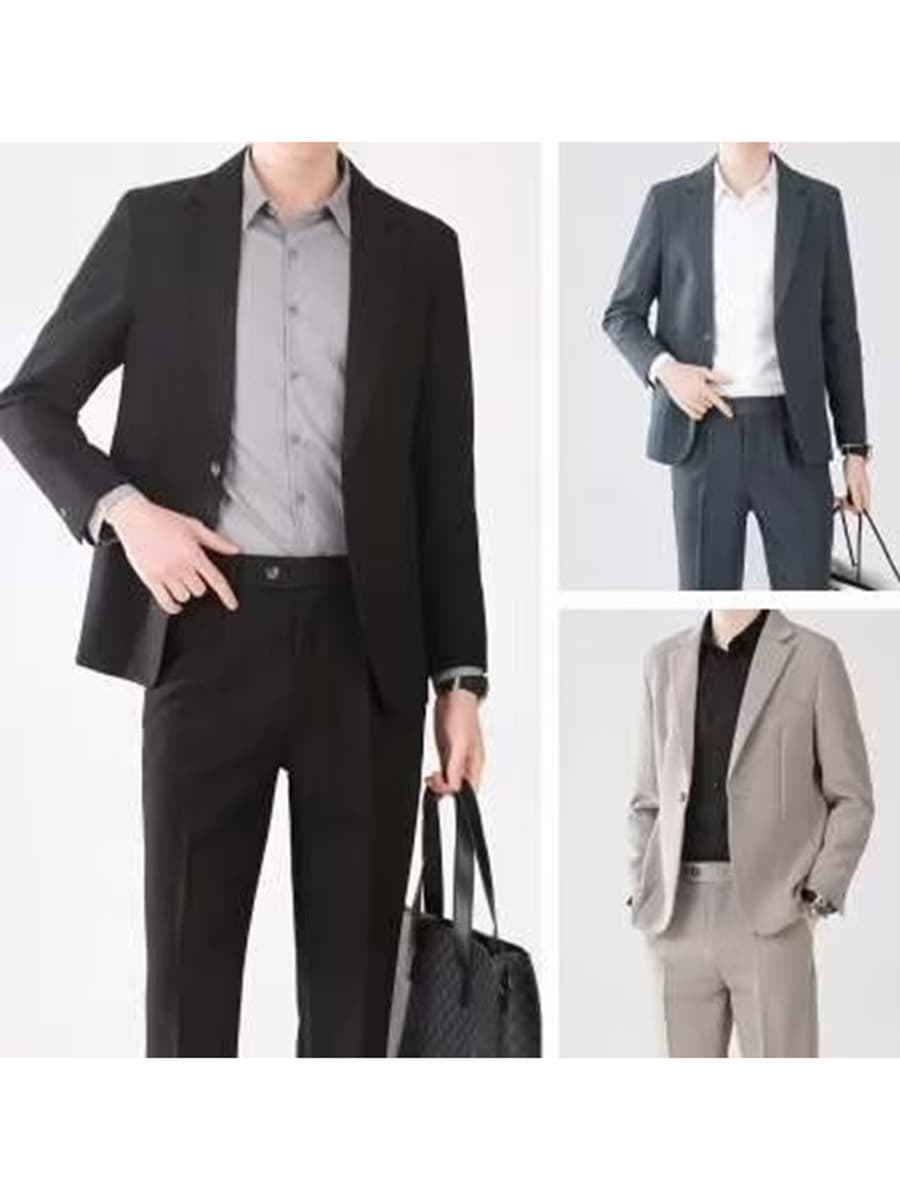 Slim Fit Business Suit Set for Men, Professional Formal Blazer, Interview, Best Man, Groom Attire