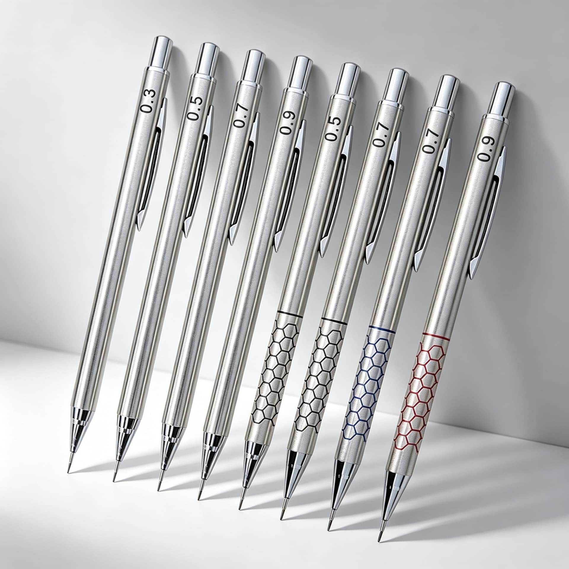 Full metal mechanical pencil copper core stainless steel high quality student 2B pencil with hidden eraser drawing pencil