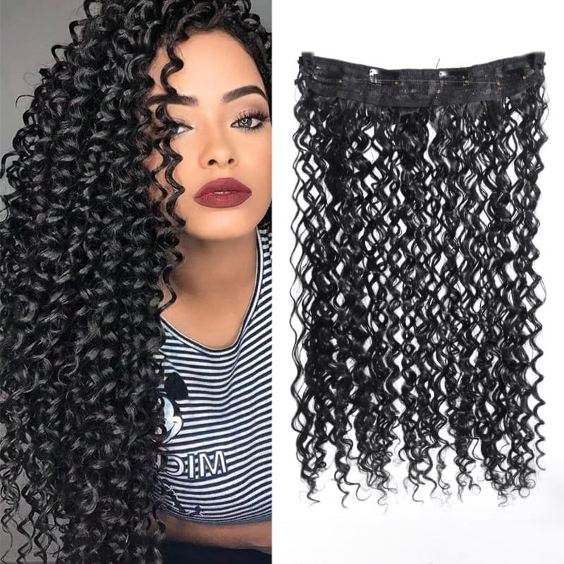 Foreign trade European and American style adjustable fluffy curl BB clip fish line hair extension small curl screw curling piece one piece