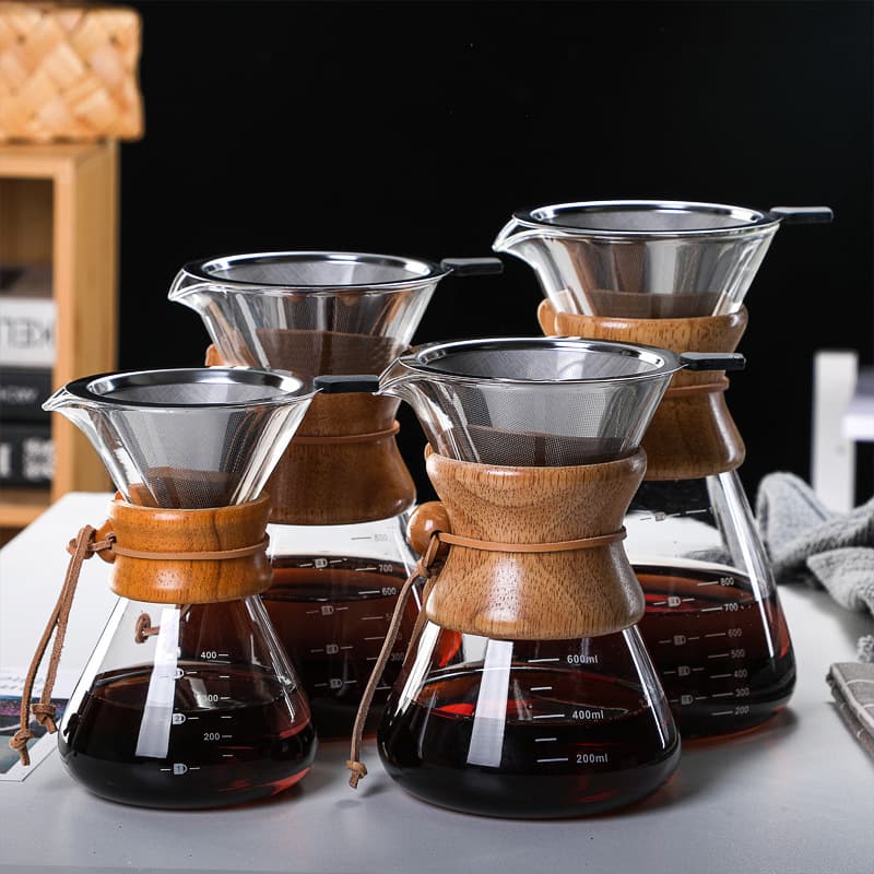 High Borosilicate Glass Hand-poured Coffee Pot Coffee Making Equipment Sharing Pot Durable Heat-resistant Glass