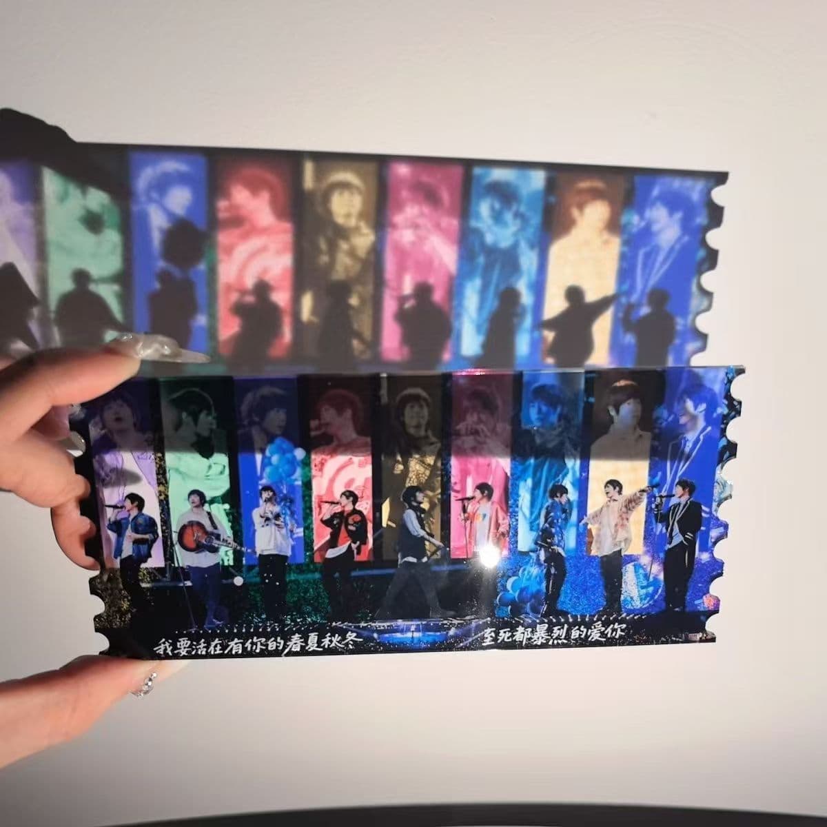 Xiaohongshu-style acrylic stained glass ticket stub, custom stained glass ticket stub, standing sign, transparent card, fan support merchandise