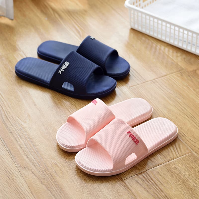 Summer Home Leisure Plastic Slippers Korean Style Men's and Women's Hotel Room Indoor Silent Bathroom Non-Slip Slippers