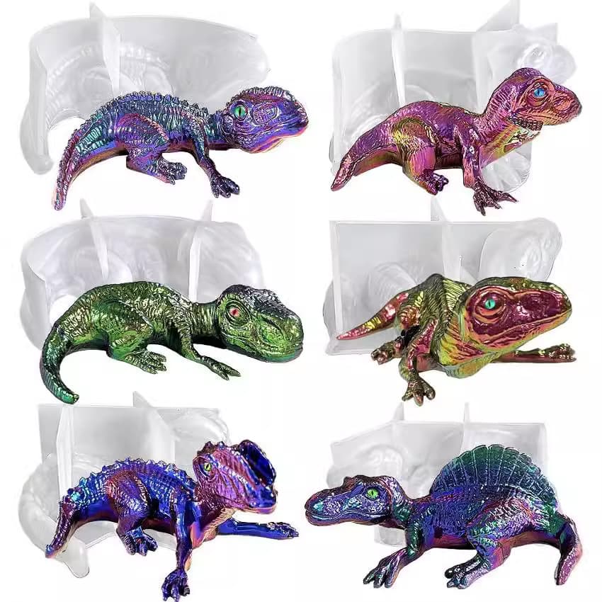 3D Animal Lying Dinosaur Resin Silicone Mold, Epoxy Resin DIY Tyrannosaurus Rex Baby Cub Pendant Ornament