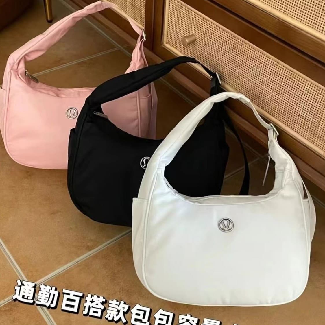 LULU armpit bag 2024 new waterproof shoulder bag versatile simple yoga sports bag 4L portable dumpling bag for women