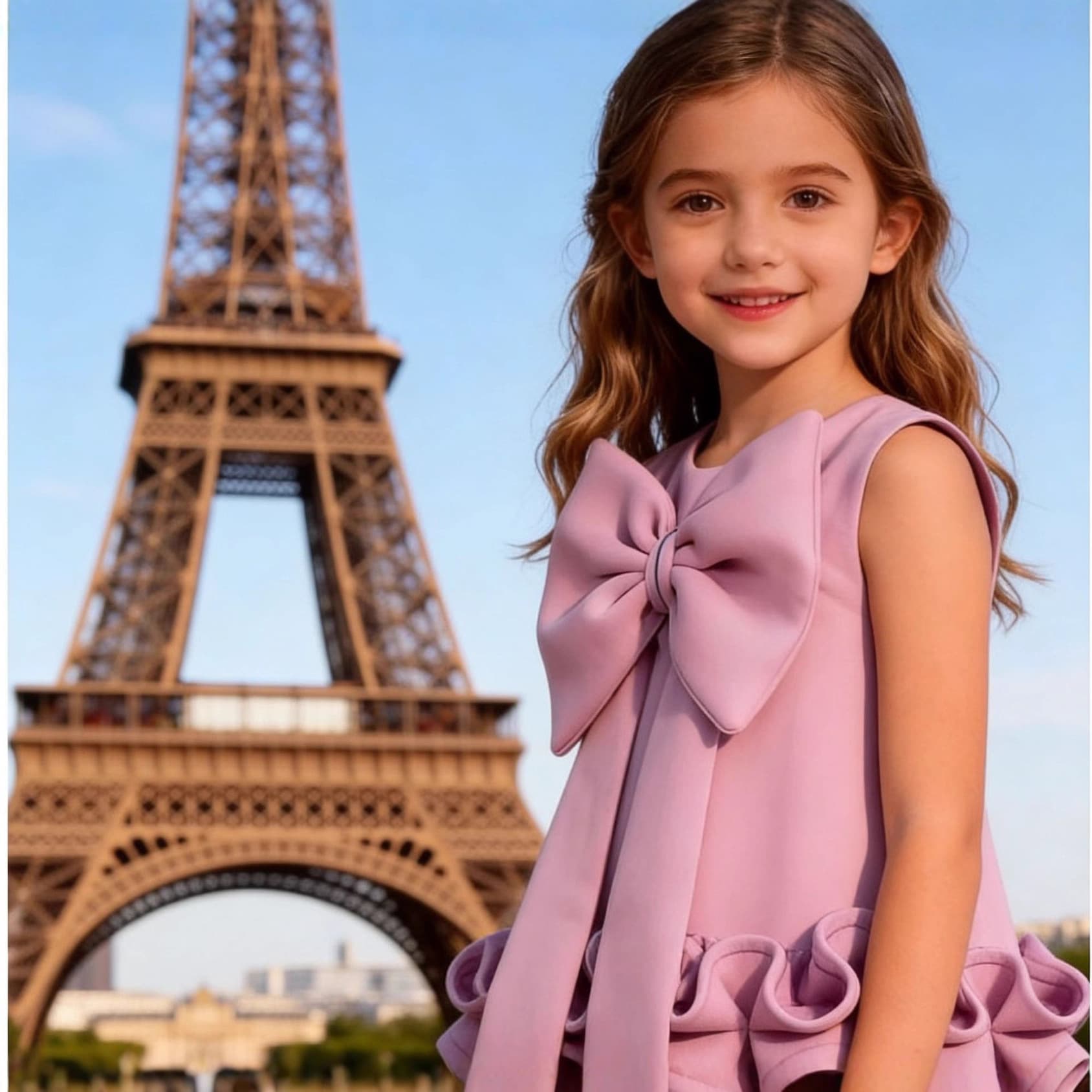 Children's Dress Vest Gown with Bow Birthday Dress Sweet and Stylish Princess Dress for Girls