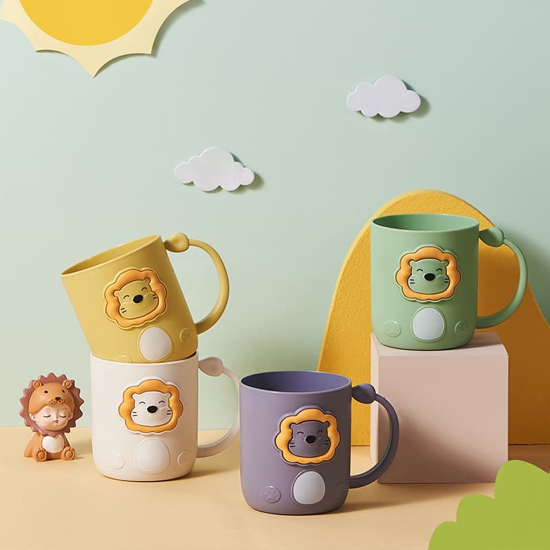 Creative Cartoon Lion Rinsing Cup, Plastic Home Toothbrush Mug for Children, Multi-use Drinking Cup