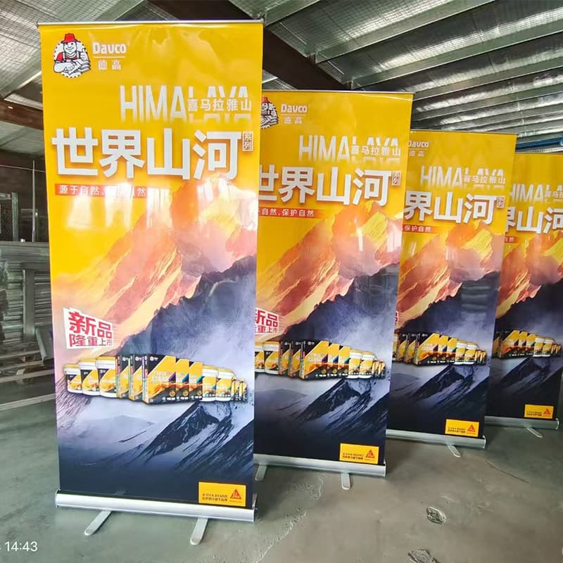 Wholesale roll-up display stand telescopic folding roll-up shelf aluminum alloy roll-up exhibition event advertising stand