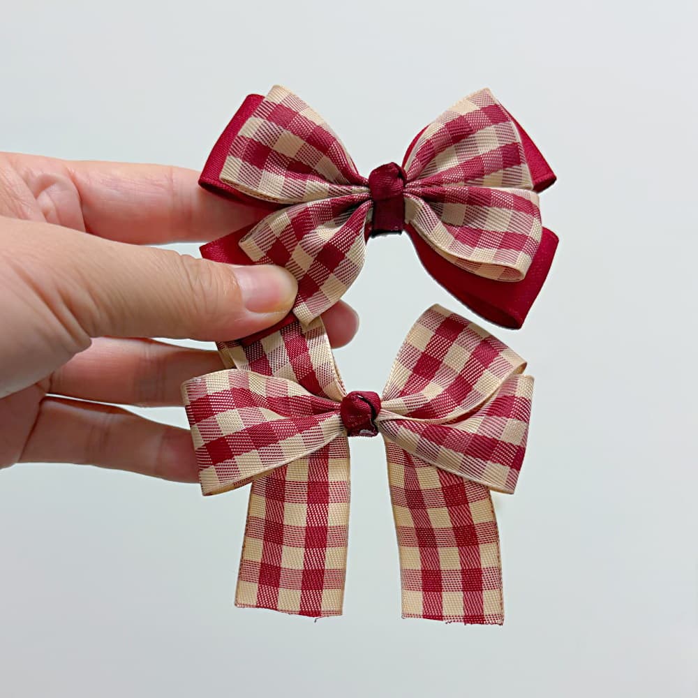Pet Hair Clip Plaid Scottish Hair Tie Bow Duckbill Clip BB Clip Cat Children's Hair Clip