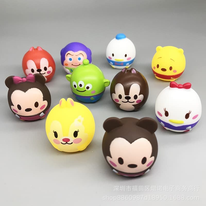 Classic Anime 10-Piece Vinyl Mickey Minnie Winnie the Pooh Series 2 Figures Ornaments Scene Cake Decoration Models