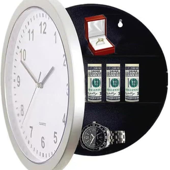Wall clock clock home hidden piggy bank to hide private money safe key hidden storage valuable jewelry items