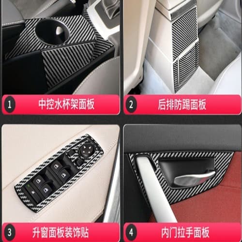 Carbon Fiber Interior Trim Full Set for BMW X3 E83 2006-2010 Center Console Shift Cup Holder Decals