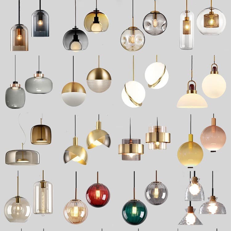 Nordic restaurant small chandelier simple light luxury creative cafe bedside shop bar single head glass lamp minimalist