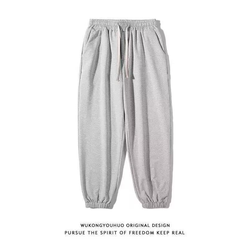 Summer Thin Trendy Men's Plus Size Loose Black Casual Jogger Pants Nine-Tenths Length Streetwear Sweatpants