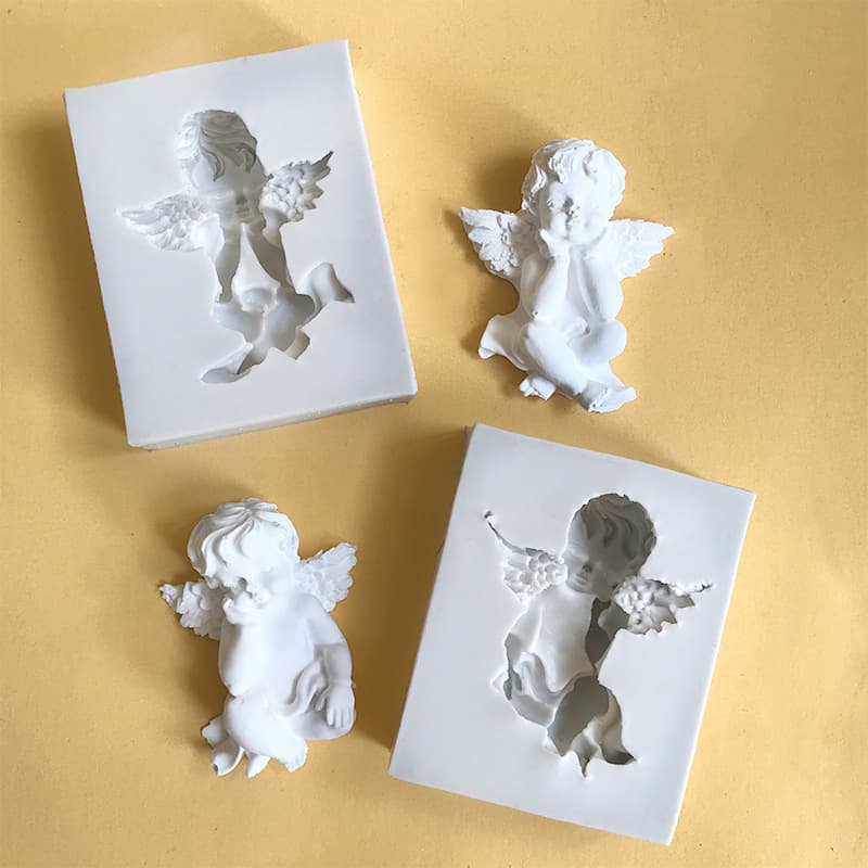 Angel Silicone Mold Bouquet Angel Cake Decoration Cupid Chocolate DIY Baking Fondant Cake Mold