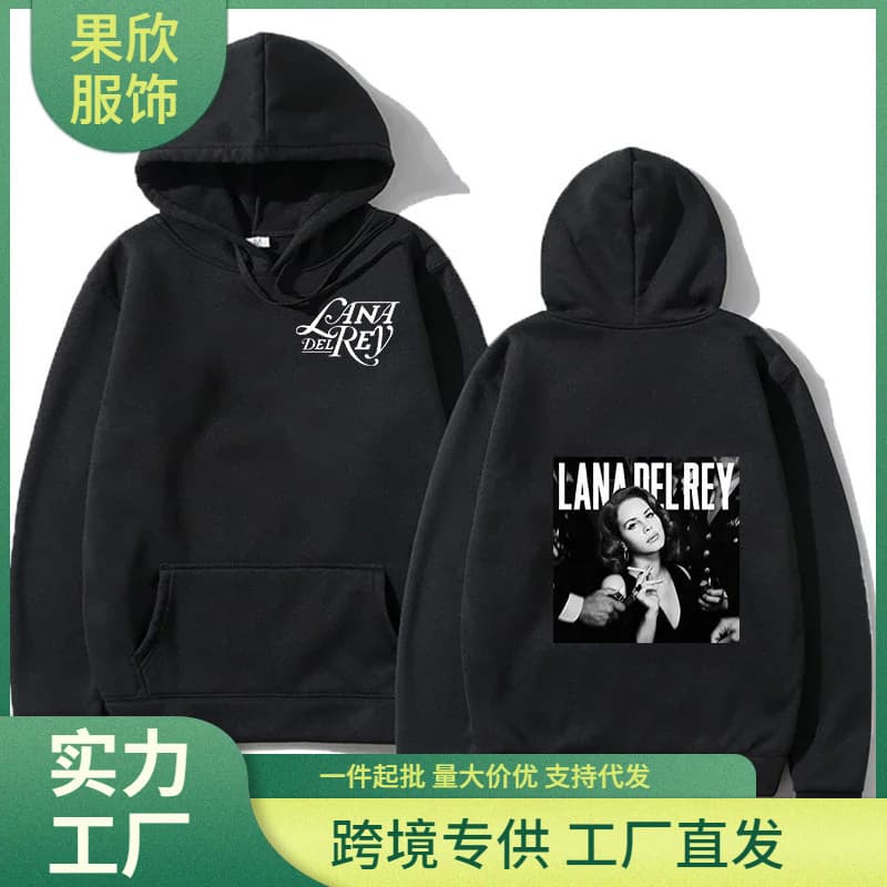Lana Del Rey Hoodie Singer Graphic Print Fleece Sweatshirt Casual Long Sleeve Women's Pullover Hip Hop