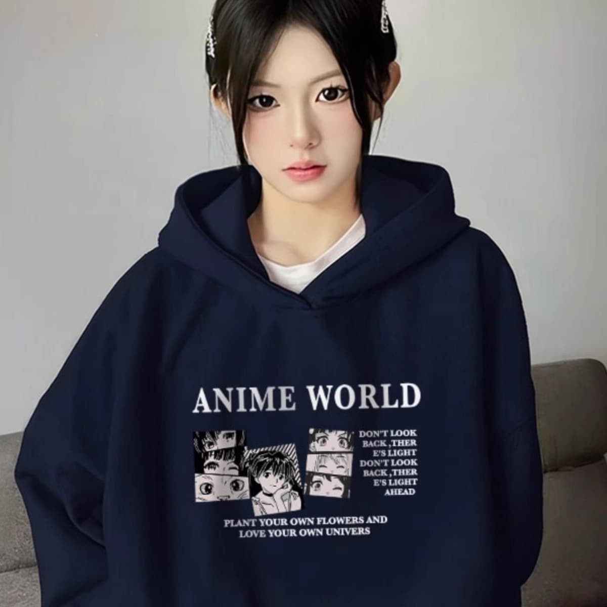 Women's Hoodie with Fleece Lining, Loose Fit Coat for Fall/Winter, Campus Style, Unique Design Top