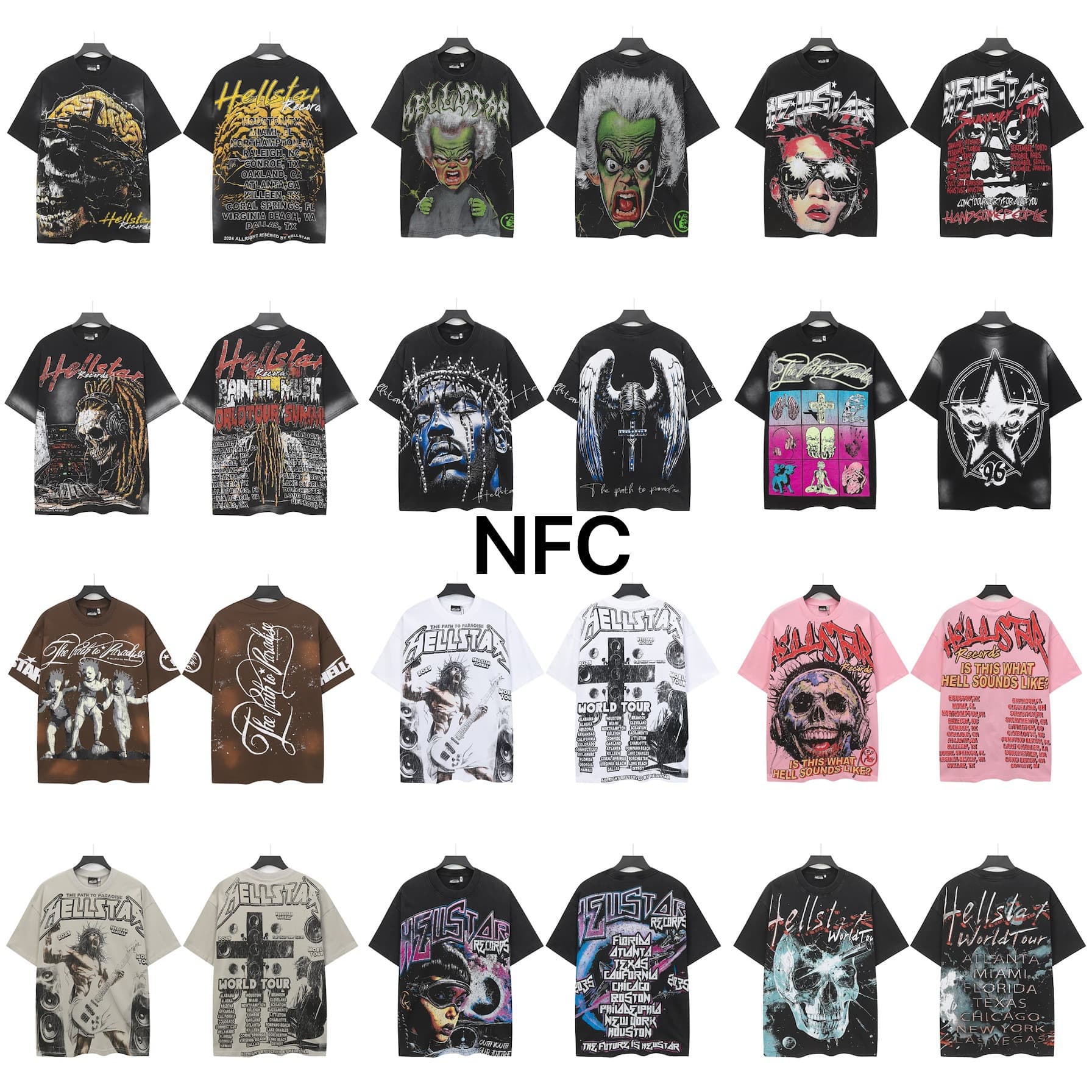 25ss beauty high street Hellstar heavy washed old loose retro short-sleeved T-shirt men and women same style trendy brand