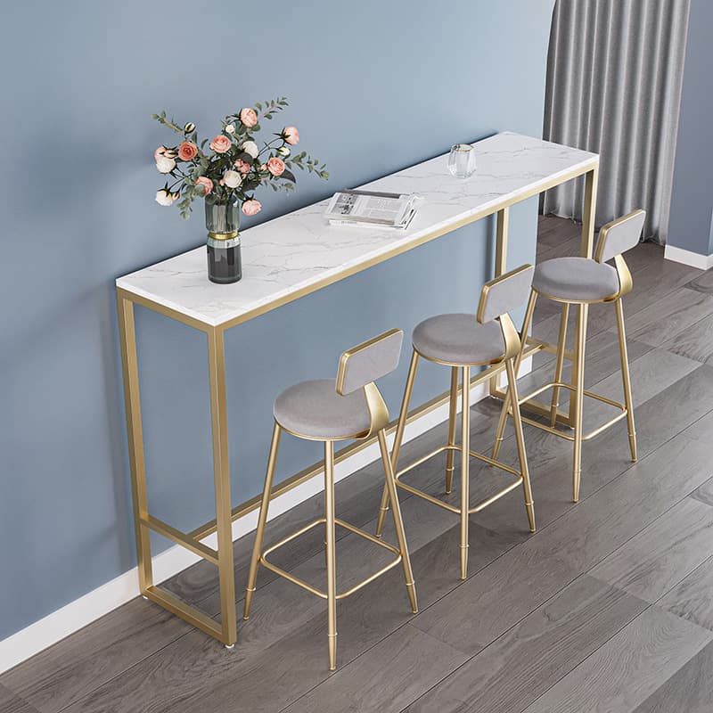 Wall-mounted bar table and chairs set, simple home dining table, narrow long table, high-legged table, milk tea shop table and chair set commercial