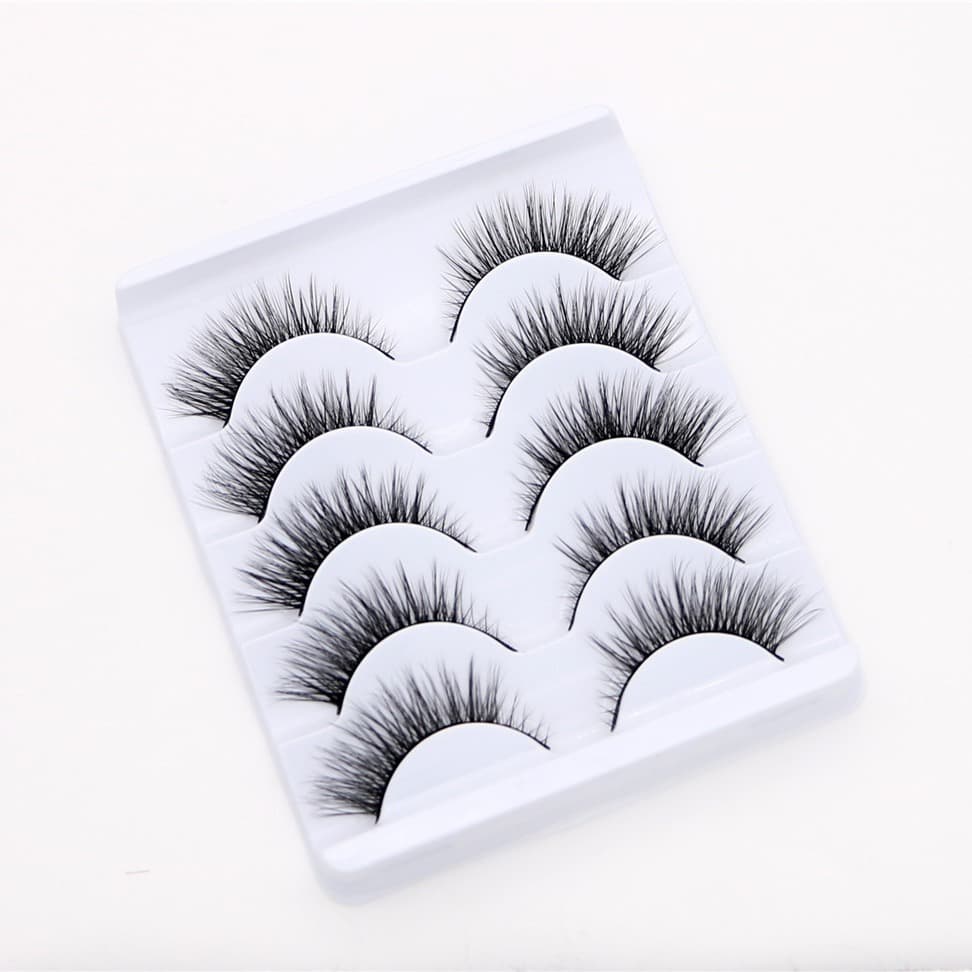 3D Natural Dense Long Black False Eyelashes Hard Stem Thick End Eye Makeup Double Eyelid Support Fake Lashes 3D10