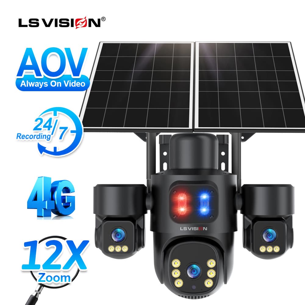 24-Hour Monitoring AOV 4G Solar Powered CCTV Camera HiEasy