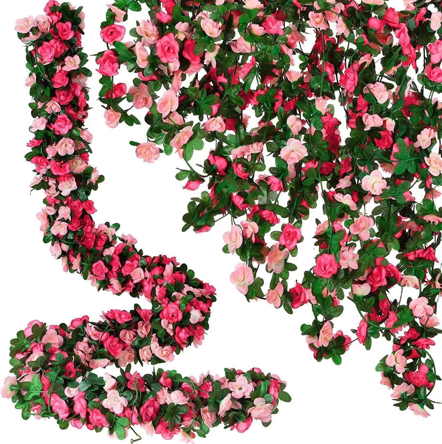 Artificial Rose Vine Arch Decorative Wedding Fake Plant Ivy Covering Air Conditioning Pipe Wrapping Wholesale Rose Vine