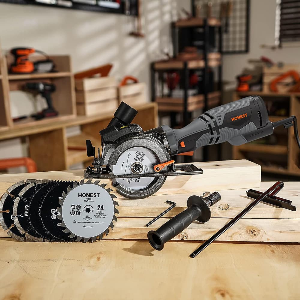 Mini Circular Saw with Laser Guide, Handheld Woodworking Saw, Tile Cutting Machine, Electric Power Tool for Home Use