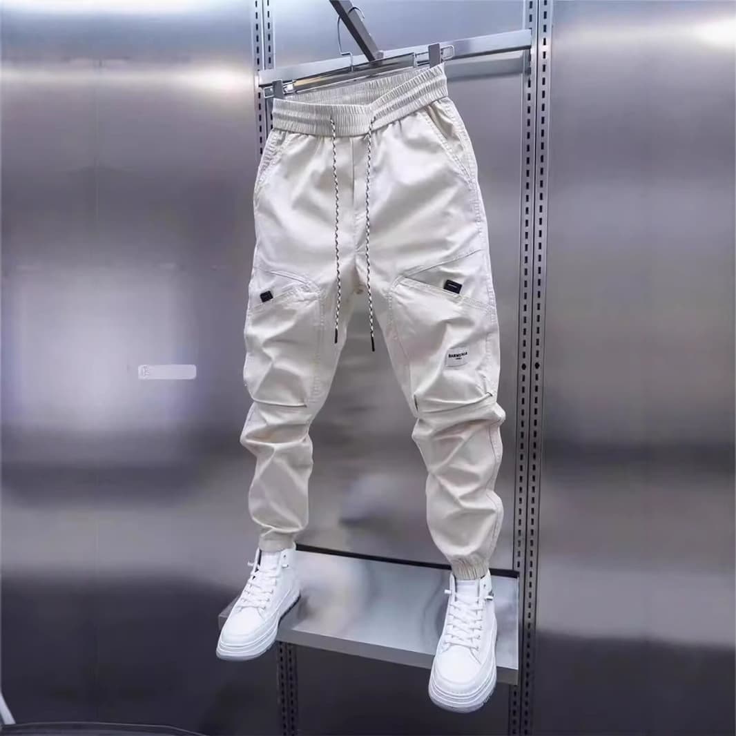 Casual Men's Spring Summer Autumn Five-Point Beach Shorts Fashionable High-Waisted Straight Leg Workwear Sporty Cargo Pants
