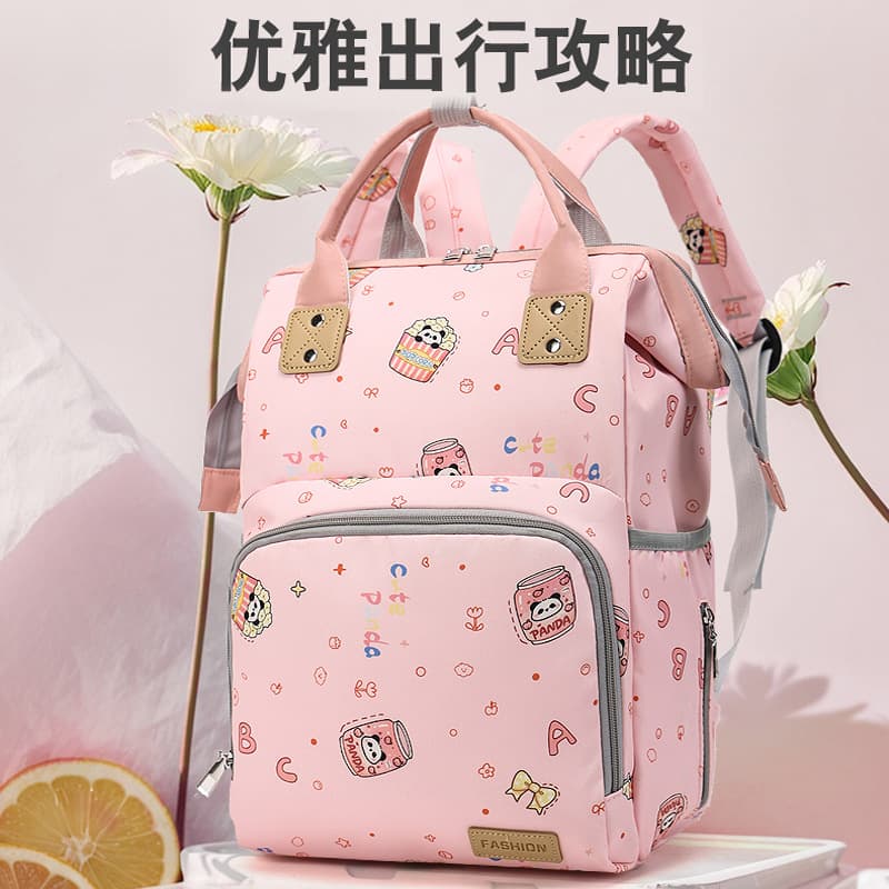 New Cartoon Bear Mummy Bag Fashion Large Capacity Backpack Baby Mother Travel Storage Mother and Baby Bag Maternity Bag