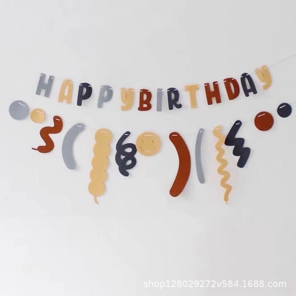 Birthday Atmosphere Felt Banner Party Decoration Kids First Birthday Photo Props Background